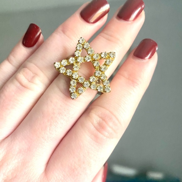 NEW Anthropologie x Lena Bernard Star Statement Ring Gold Size 7 - Picture 2 of 15